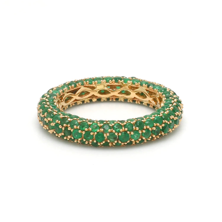 Emerald Pave Eternity Ring