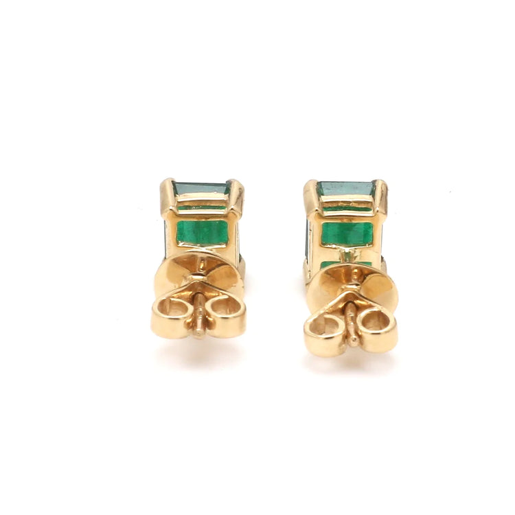 Emerald Octagon Stud Earrings