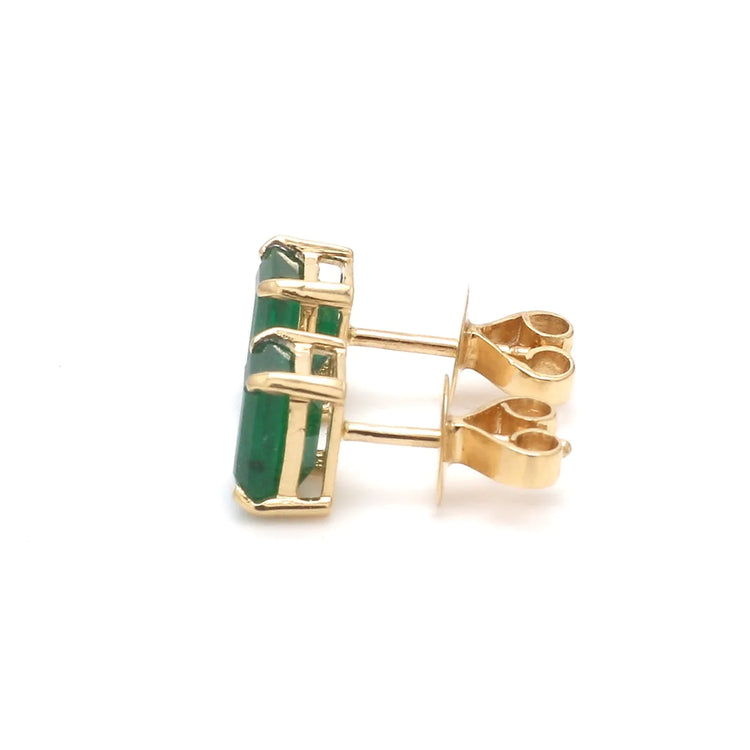 Emerald Octagon Stud Earrings