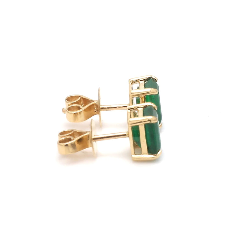 Emerald Octagon Stud Earrings