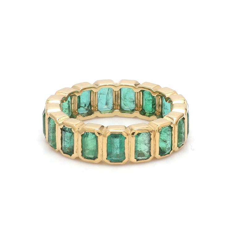 Emerald Bezel Set Emerald Cut Ring