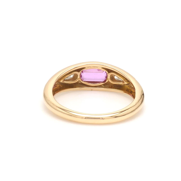 Pink Sapphire Octagon Pear Diamond Mini Chunky Ring