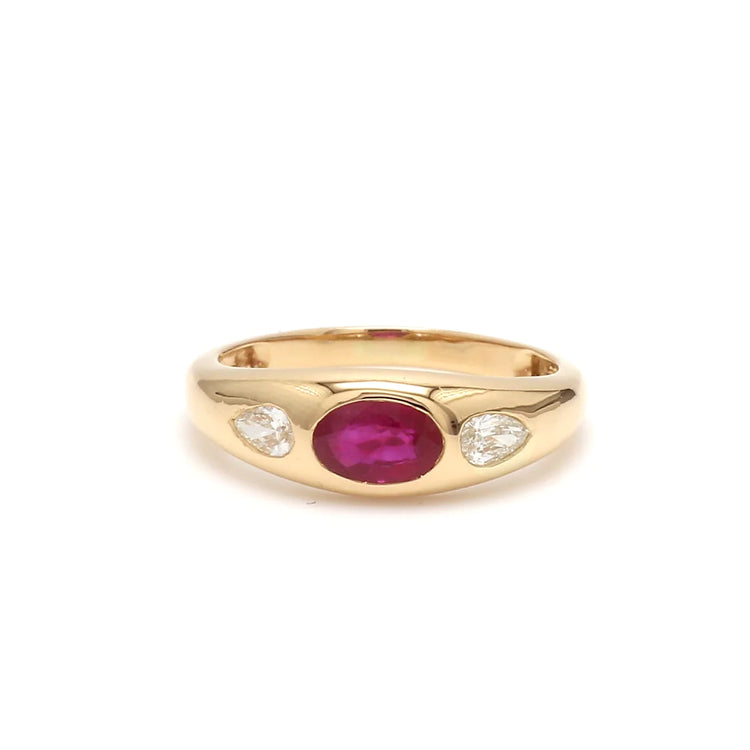 Ruby Oval Mini Chunky Ring