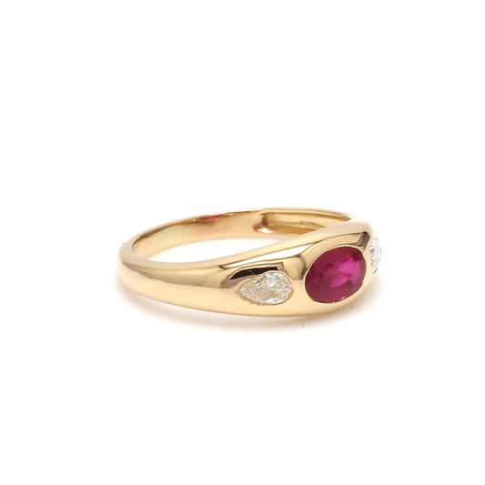 Ruby Oval Mini Chunky Ring