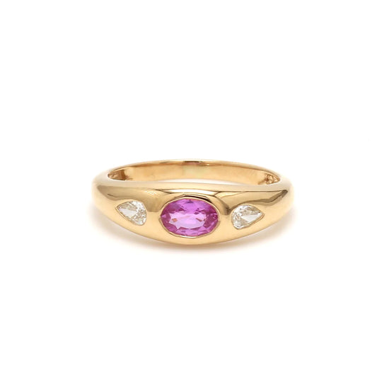 Pink Sapphire Oval Mini Chunky Ring