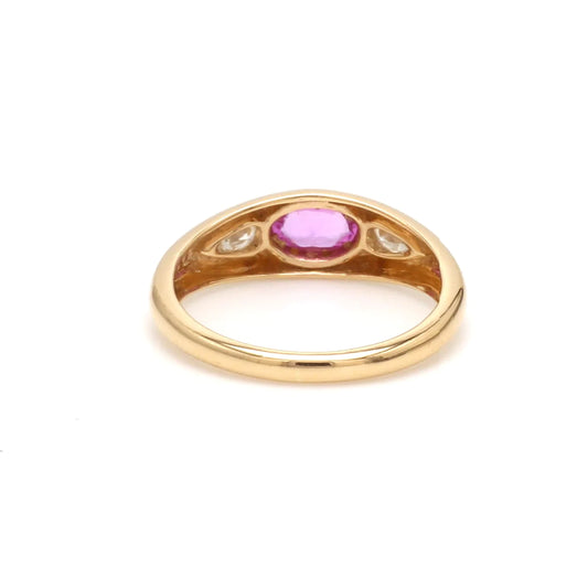 Pink Sapphire Oval Mini Chunky Ring