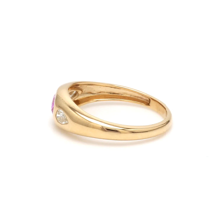 Pink Sapphire Oval Mini Chunky Ring