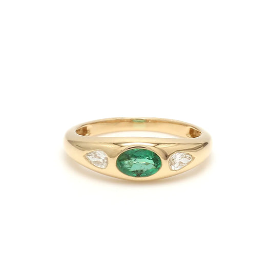 Emerald Oval Mini Chunky Ring