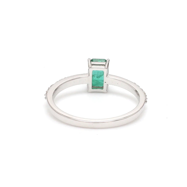 Emerald Octagon Diamond Ring