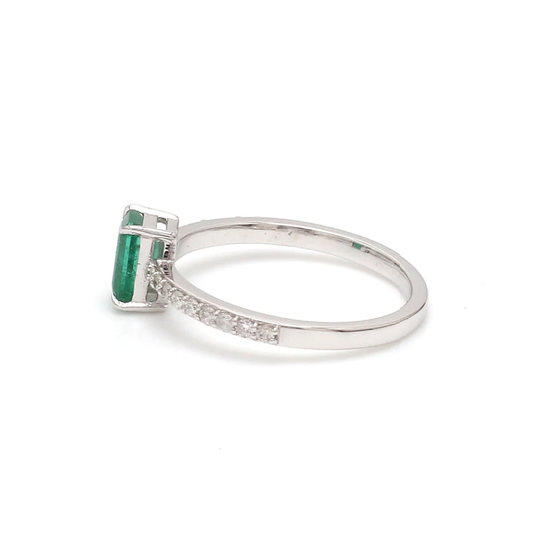 Emerald Octagon Diamond Ring