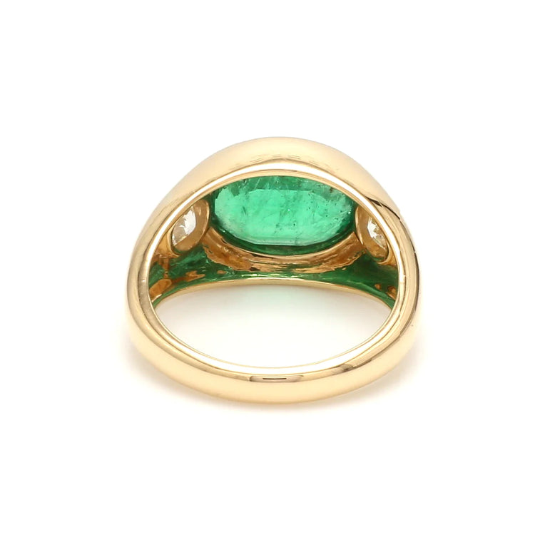 Emerald Big Oval Diamond Chunky Ring