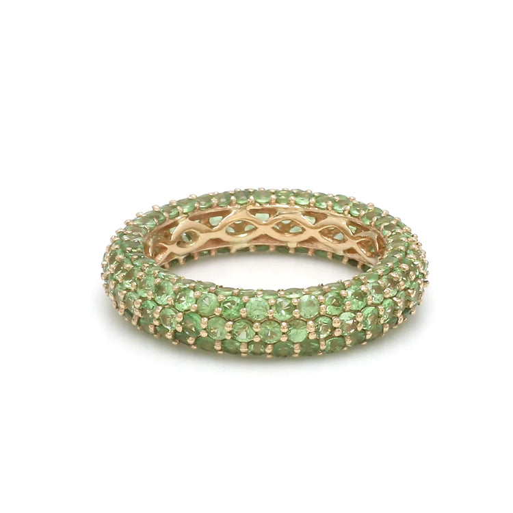 Tsavorite Pave Eternity Ring