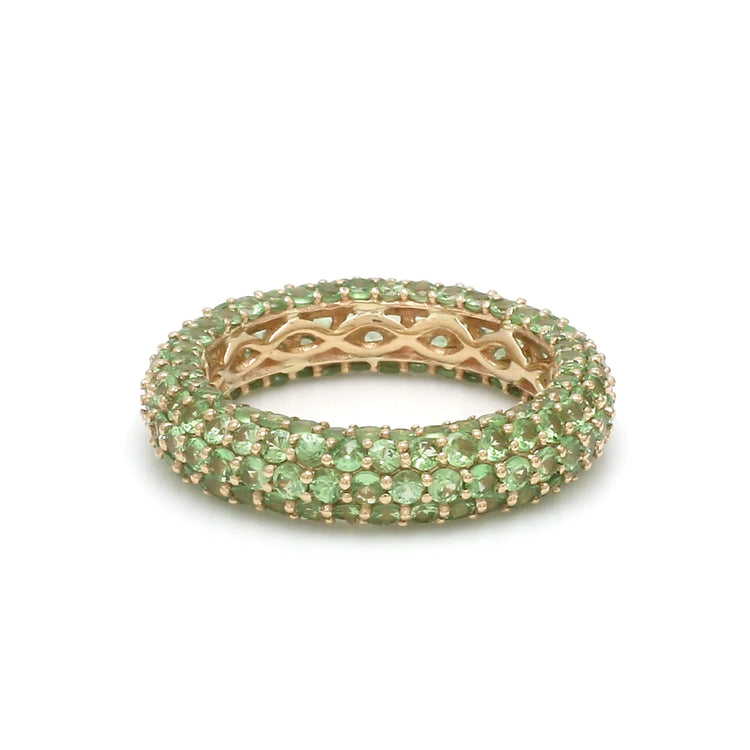 Tsavorite Pave Eternity Ring