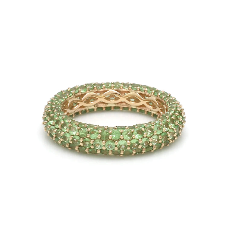 Tsavorite Pave Eternity Ring