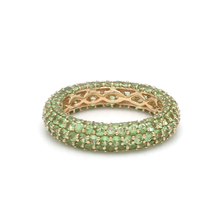 Tsavorite Pave Eternity Ring