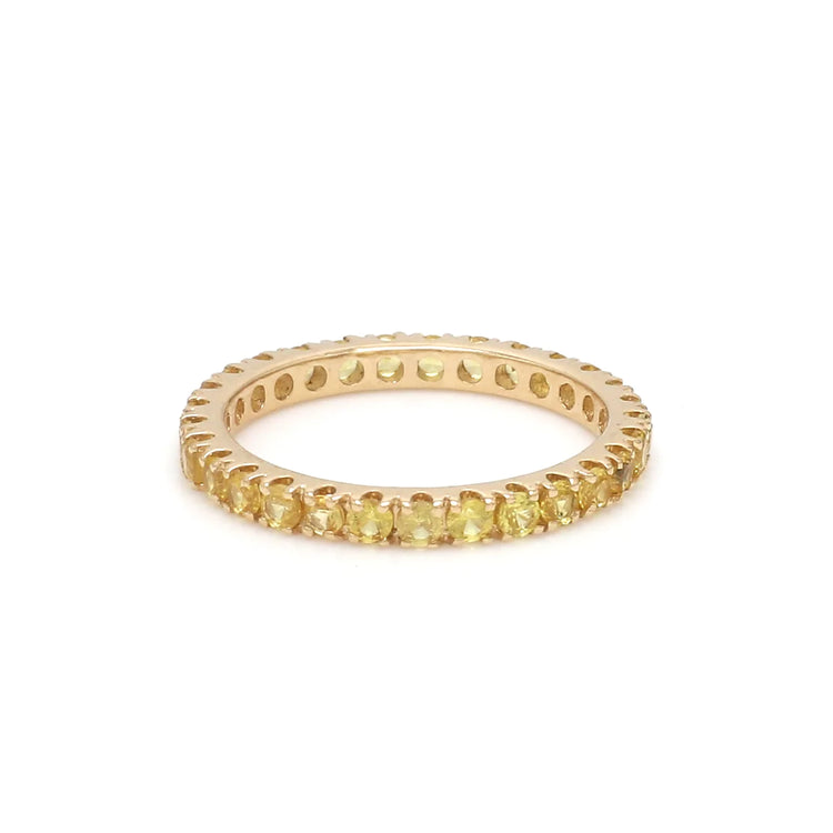 Yellow Sapphire Thin Eternity Band