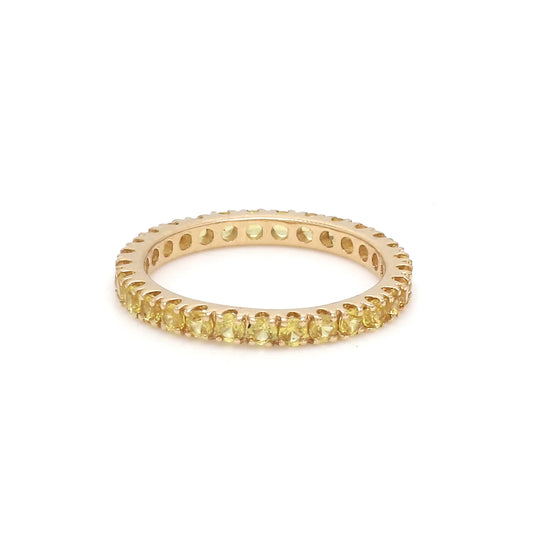 Yellow Sapphire Thin Eternity Band