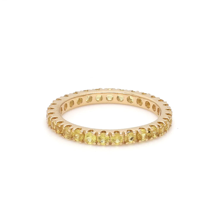 Yellow Sapphire Thin Eternity Band