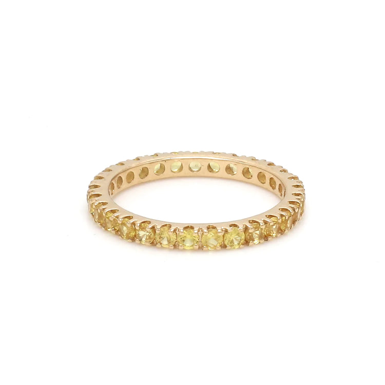 Yellow Sapphire Thin Eternity Band