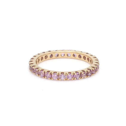 Pink Sapphire Thin Eternity Band Ring