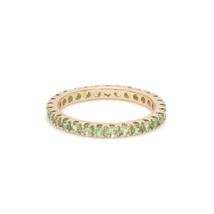 Tsavorite Round Thin Band Ring