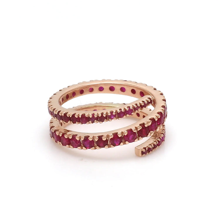 Ruby Spiral Ring