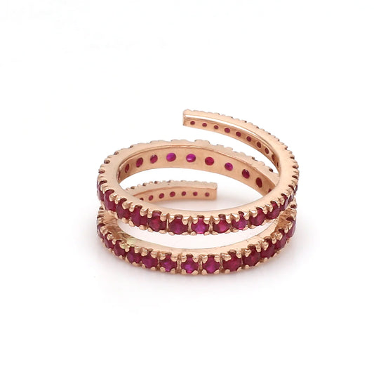 Ruby Spiral Ring