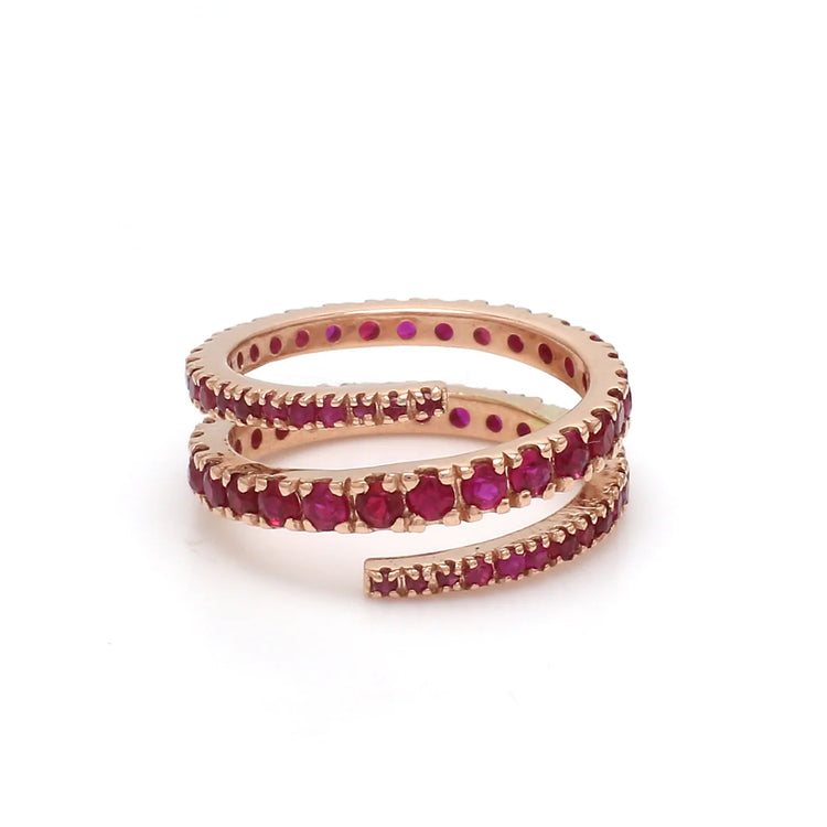 Ruby Spiral Ring