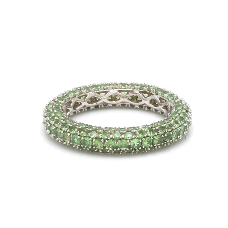 Tsavorite Round Pave Ring