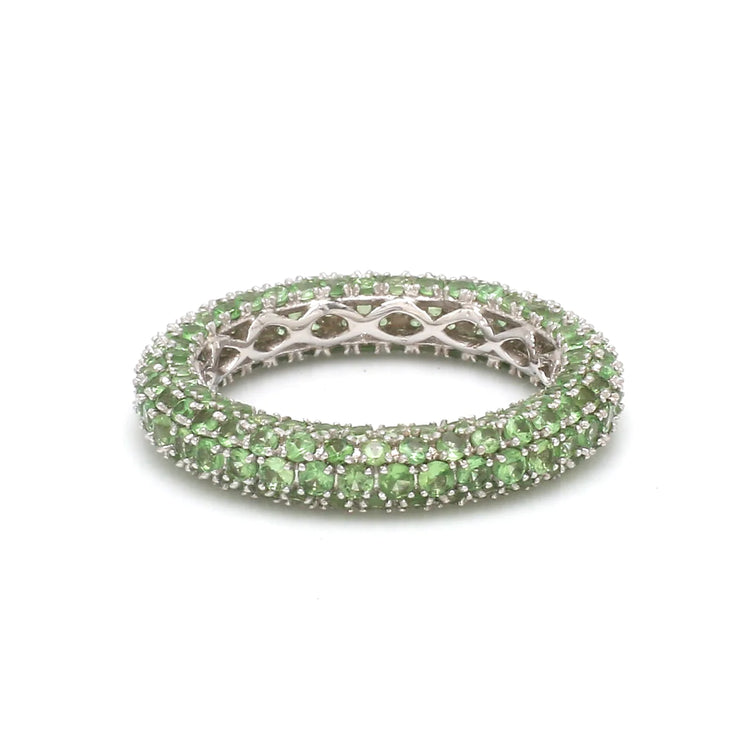 Tsavorite Round Pave Ring