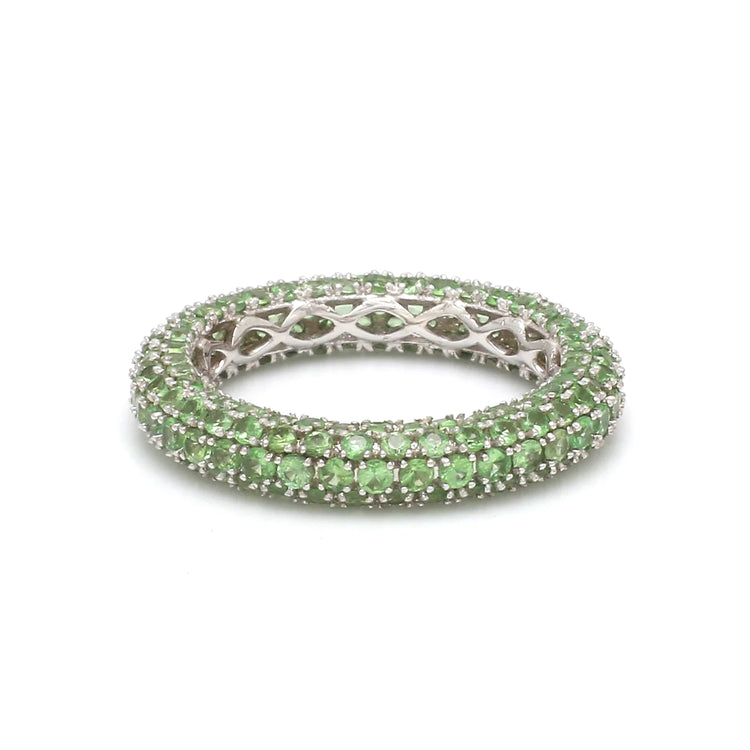 Tsavorite Round Pave Ring