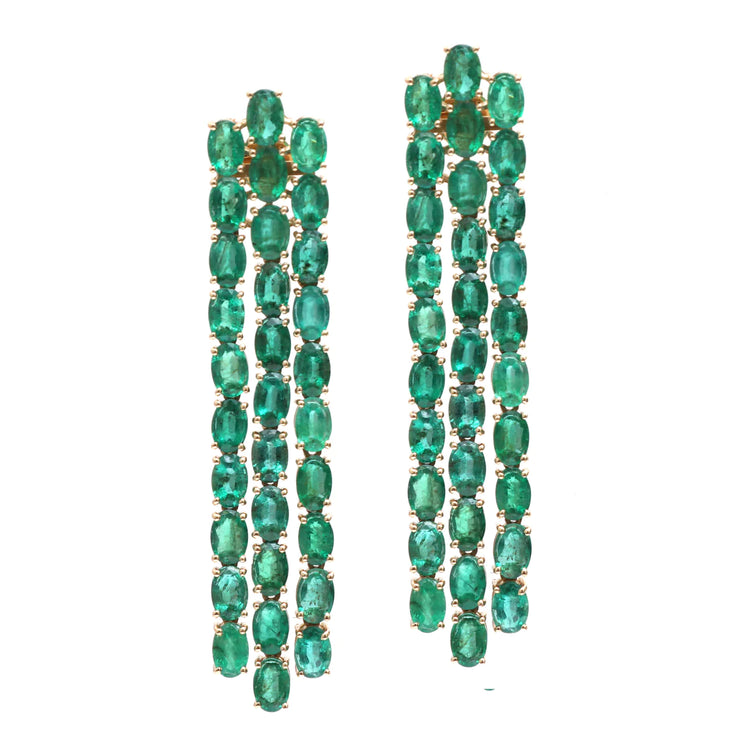 Emerald Oval Chandelier Earrings