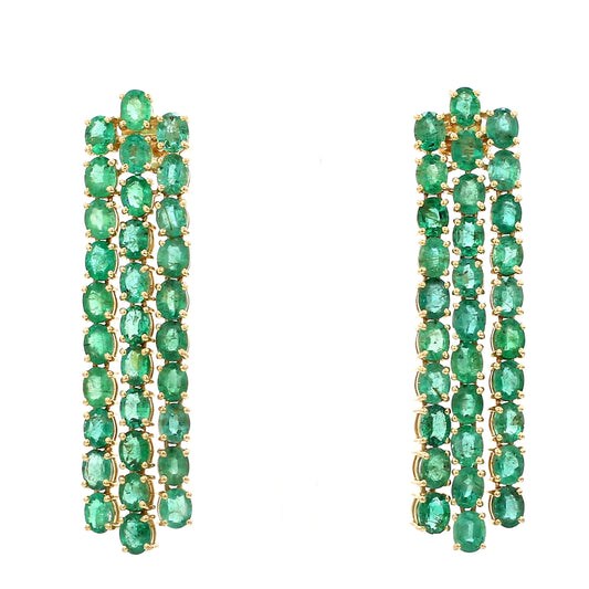 Emerald Oval Chandelier Earrings