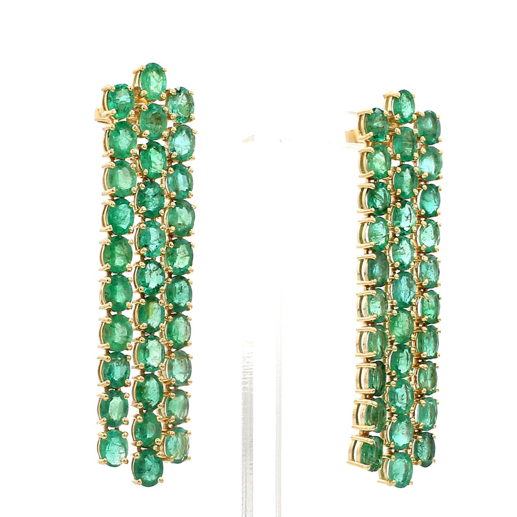 Emerald Oval Chandelier Earrings