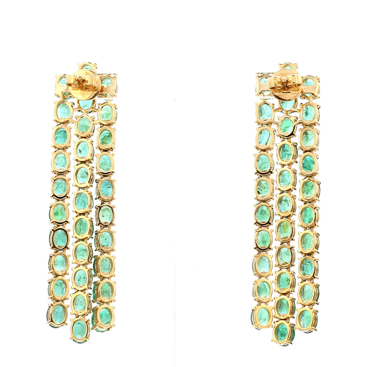 Emerald Oval Chandelier Earrings