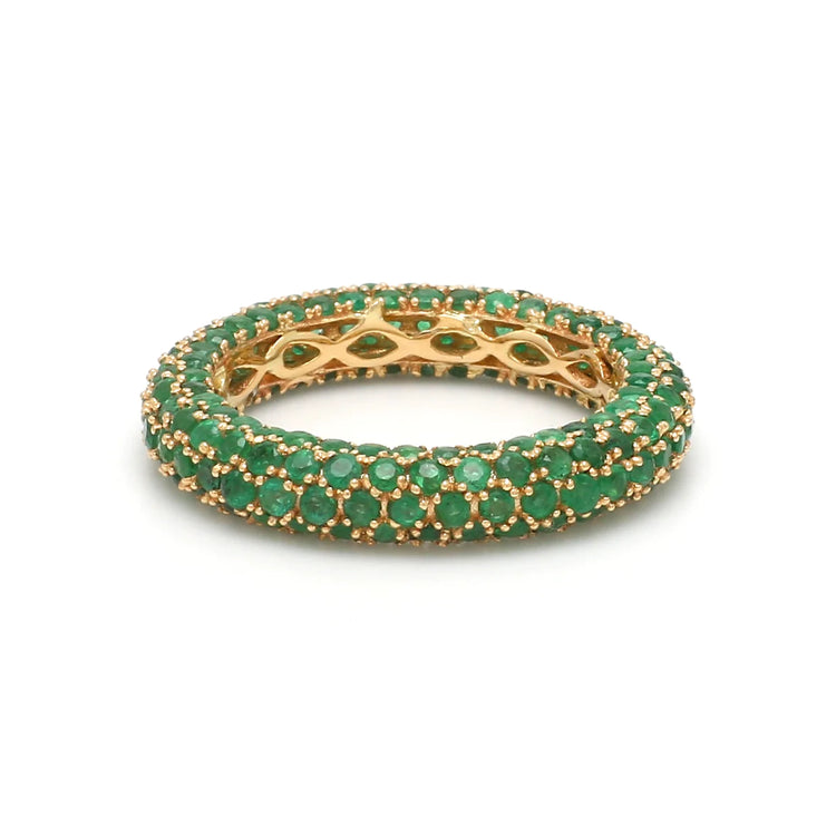 Emerald Pave Eternity Ring