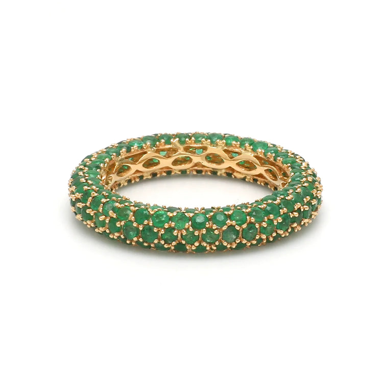 Emerald Pave Eternity Ring