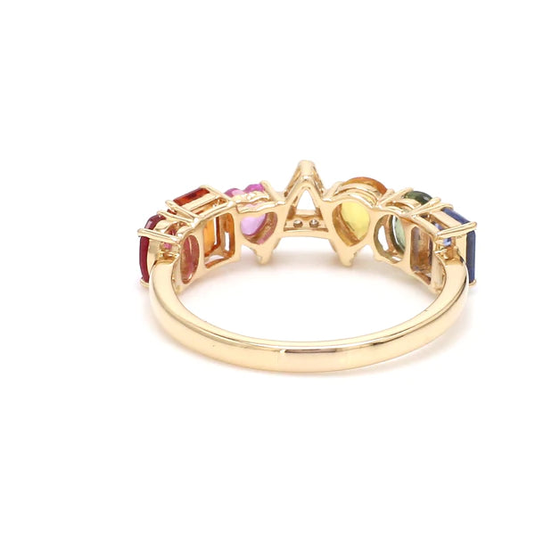 Rainbow Sapphire Initial Letter Ring