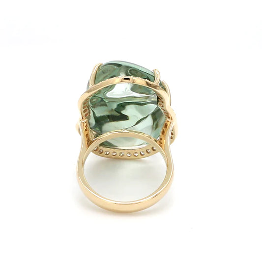 Green Amethyst Baroque Ring