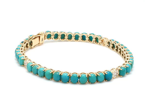 Turquoise and Diamond Bracelet