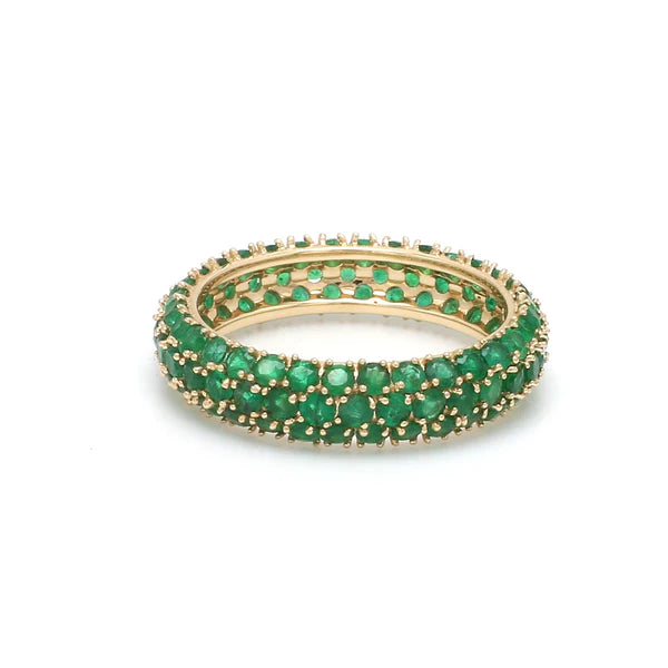 Emerald Round Pave Ring