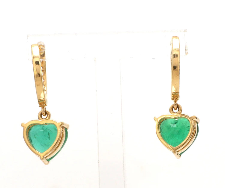 Emerald Heart Dangle Earrings