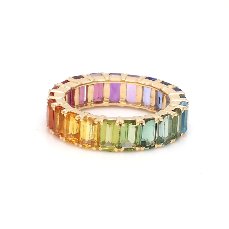 Rainbow Gemstone Eternity Ring