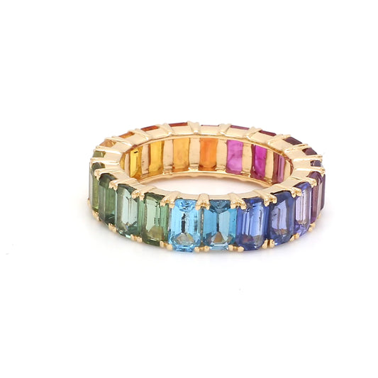 Rainbow Gemstone Eternity Ring