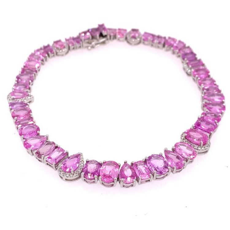 Pink Sapphire and Diamond Mix Bracelet