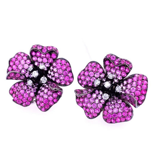 Pink Flower Earrings